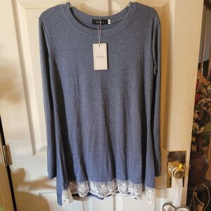 SANIFER BLUE TUNIC TOP